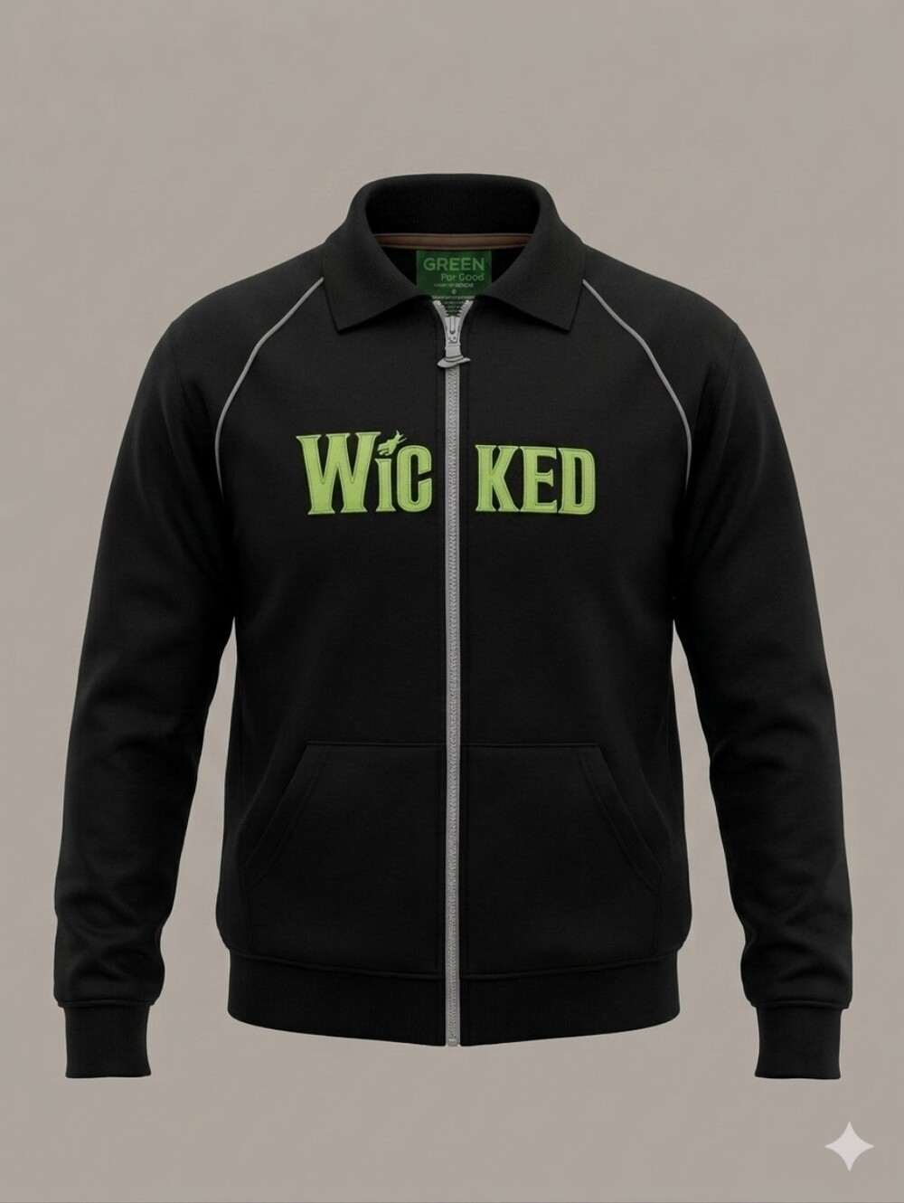 Wicked Musical "Green for Good" Zip-Up Track Jacket